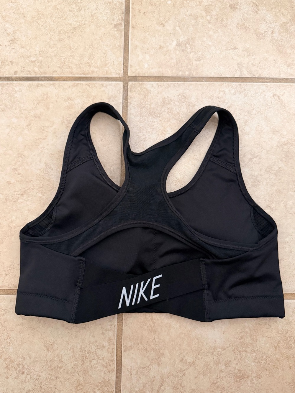 GUC Nike Dri-FIT Black Swoosh Racerback Sports Bra - Picture 3 of 5